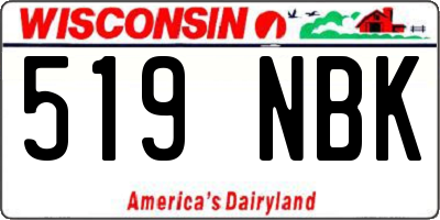 WI license plate 519NBK