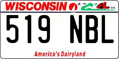 WI license plate 519NBL