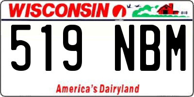 WI license plate 519NBM