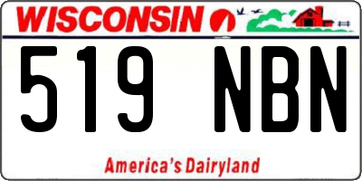 WI license plate 519NBN