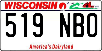 WI license plate 519NBO