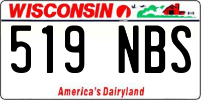 WI license plate 519NBS