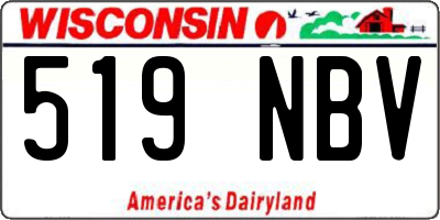WI license plate 519NBV