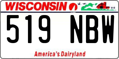WI license plate 519NBW