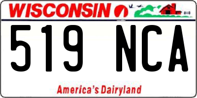 WI license plate 519NCA
