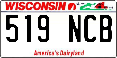 WI license plate 519NCB