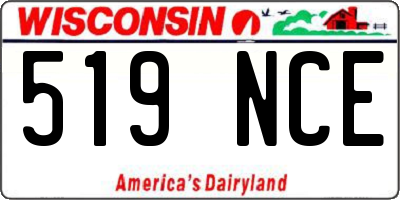 WI license plate 519NCE
