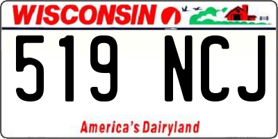 WI license plate 519NCJ