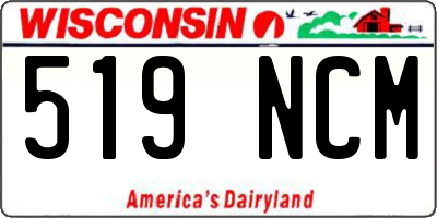 WI license plate 519NCM
