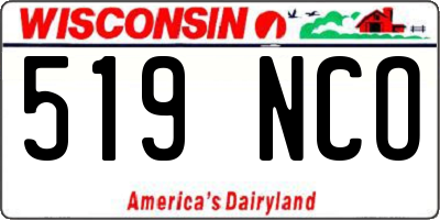 WI license plate 519NCO