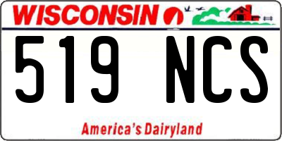 WI license plate 519NCS