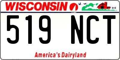 WI license plate 519NCT