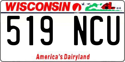WI license plate 519NCU