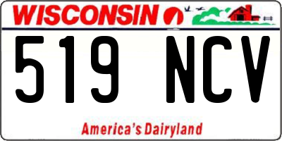 WI license plate 519NCV