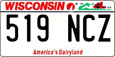 WI license plate 519NCZ