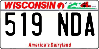 WI license plate 519NDA