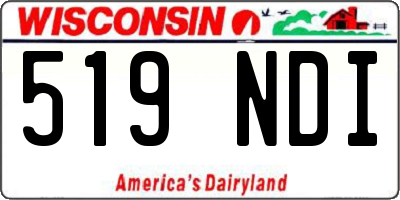 WI license plate 519NDI