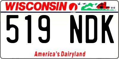 WI license plate 519NDK