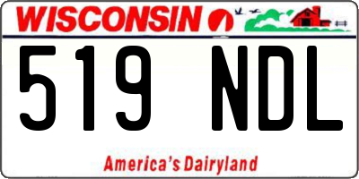 WI license plate 519NDL