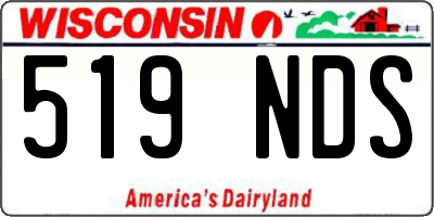 WI license plate 519NDS