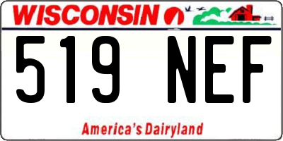 WI license plate 519NEF