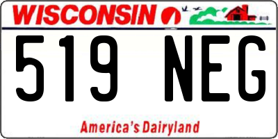 WI license plate 519NEG