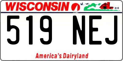 WI license plate 519NEJ