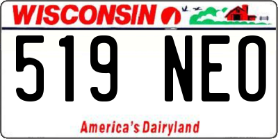WI license plate 519NEO