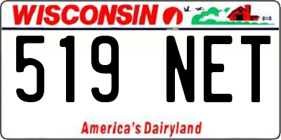 WI license plate 519NET