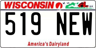 WI license plate 519NEW