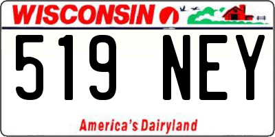 WI license plate 519NEY