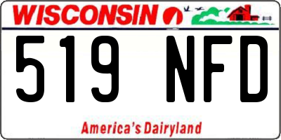 WI license plate 519NFD