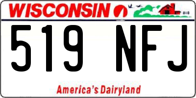 WI license plate 519NFJ