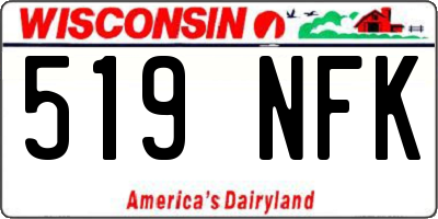 WI license plate 519NFK