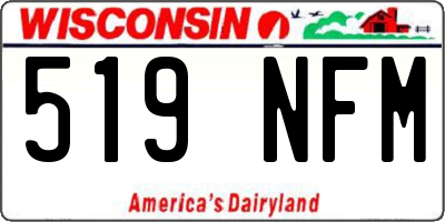 WI license plate 519NFM