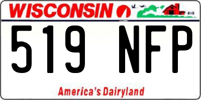 WI license plate 519NFP