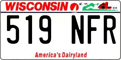 WI license plate 519NFR