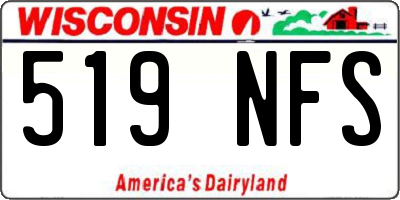WI license plate 519NFS