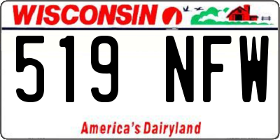 WI license plate 519NFW
