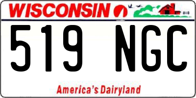 WI license plate 519NGC