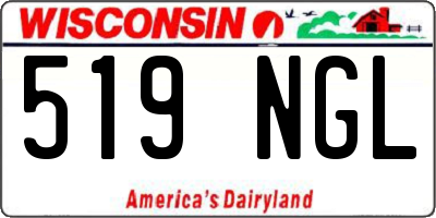 WI license plate 519NGL