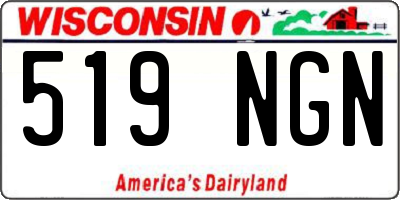 WI license plate 519NGN