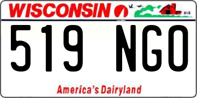 WI license plate 519NGO