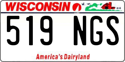WI license plate 519NGS