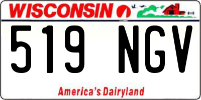 WI license plate 519NGV
