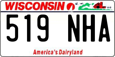 WI license plate 519NHA