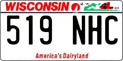 WI license plate 519NHC