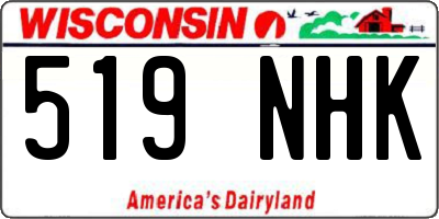 WI license plate 519NHK