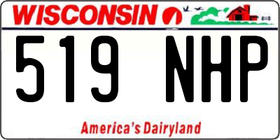 WI license plate 519NHP