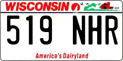WI license plate 519NHR
